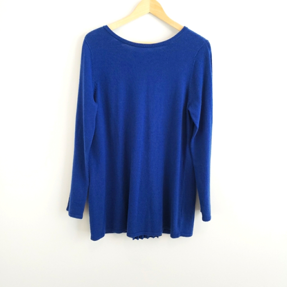 NEW Soft Surroundings Women's Lagoon Blue Wool Blend Reserva Sweater
